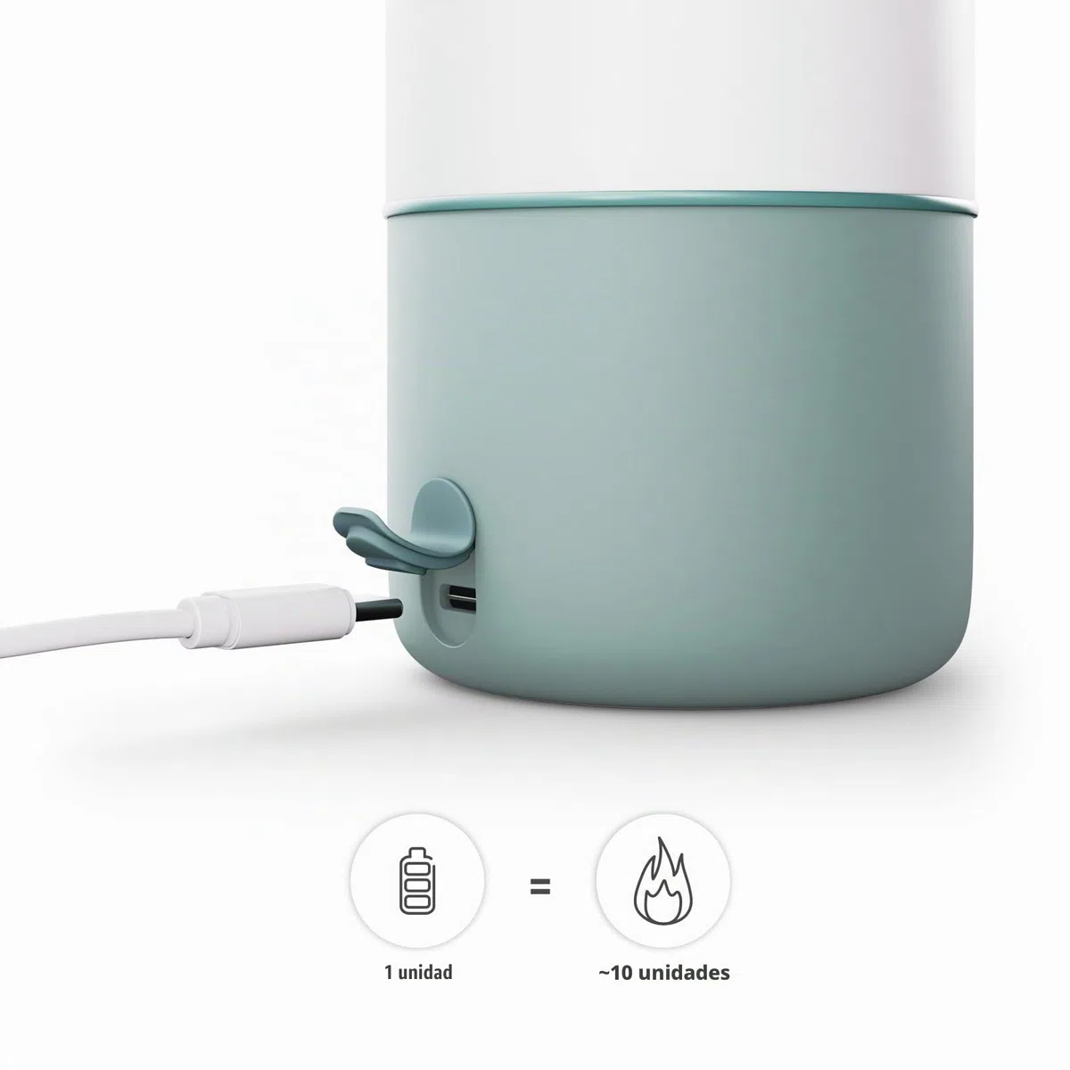 Kinderkraft GAJA, calentador de leche portátil y termo 2 en 1, 500 ml, para bebé y viaje, USB-C, 5 temperaturas, calentamiento rápido en 120 s, hasta 20 h, Verte