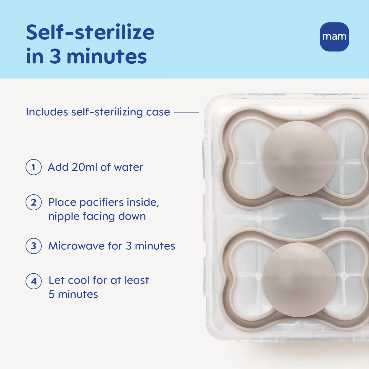 MAM Air Silicone Pacifier, Blue, 6 Plus Months, 2-Count by MAM