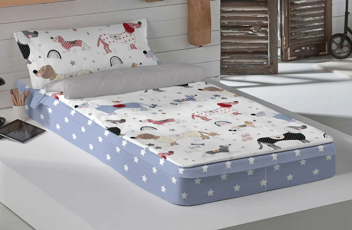 COOL KIDS Saco nórdico sin Relleno Doggy Patch Cama 90