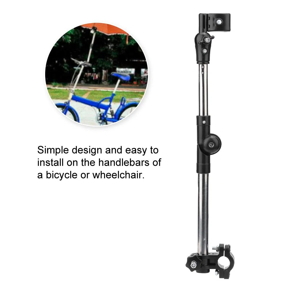 Soporte para paraguas para silla de ruedas, cochecito para silla de ruedas, accesorio para paraguas para bicicleta, soporte para barra, abrazadera, conector de soporte