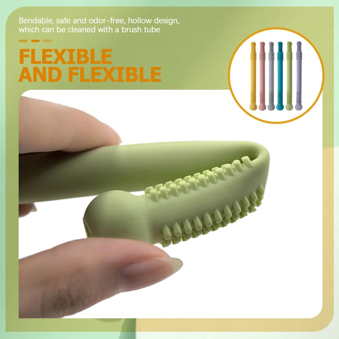 Toddmomy 6 Piezas Tubos De Dentición Para Recién Nacidos Pajitas De Dentición Juguete Molar Para Bebés Color Rosa Amarillo Morado Verde Azul Gris Para Juguete Para Succionar y Morder