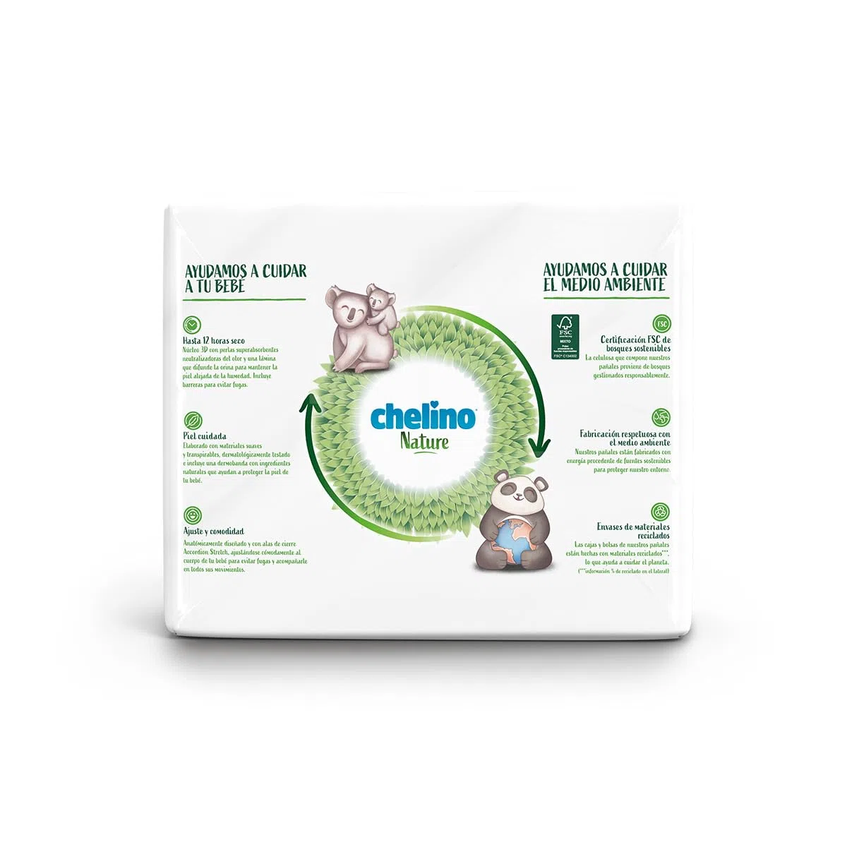 Pack ahorro pañales T6 17-28 kg Chelino Nature 108 Uds