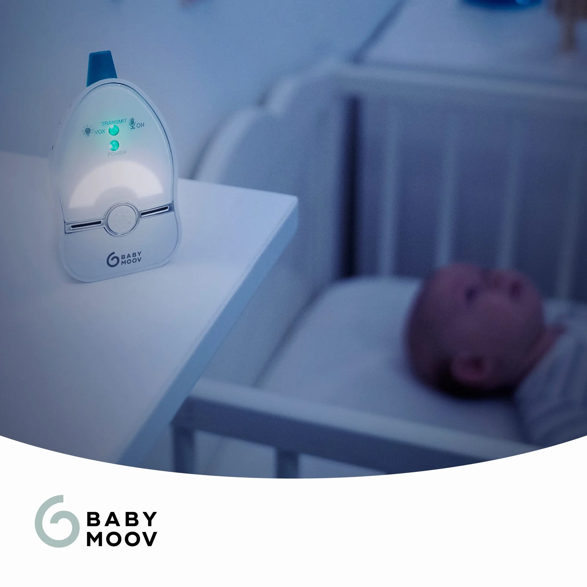 Babymoov Easy Care Vigilabebés audio con lamparita, 500 m, Blanco