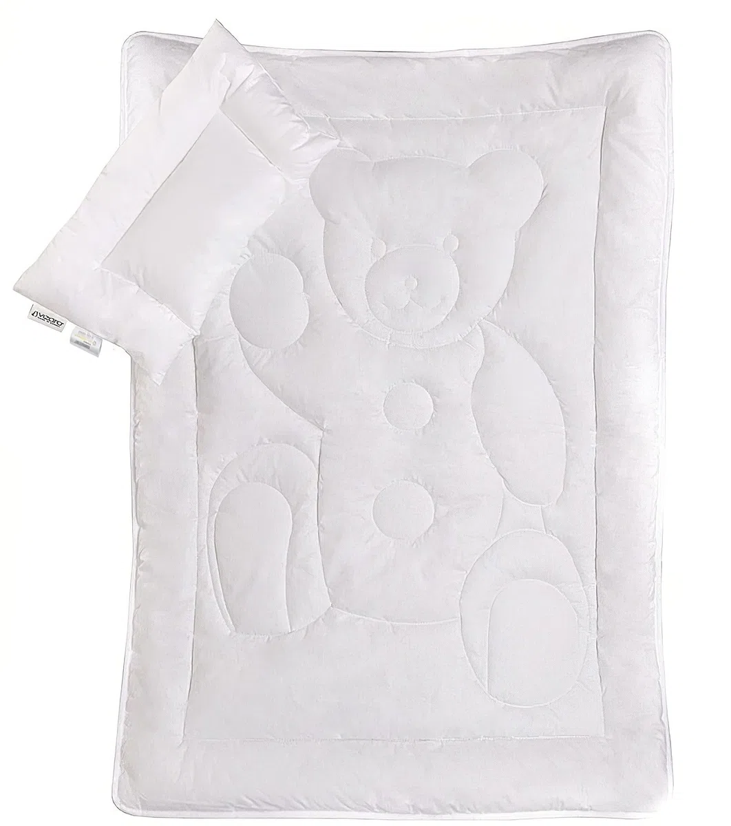 Vizaro - Relleno Nórdico Osito - Med. 100x135cm - 2 Piezas: Edredón 300g y Almohada (9,5 TOG) Maxi Cuna 70x140cm - 100% Algodón - Invierno - Antialérgico, Antiácaros, Antimoho