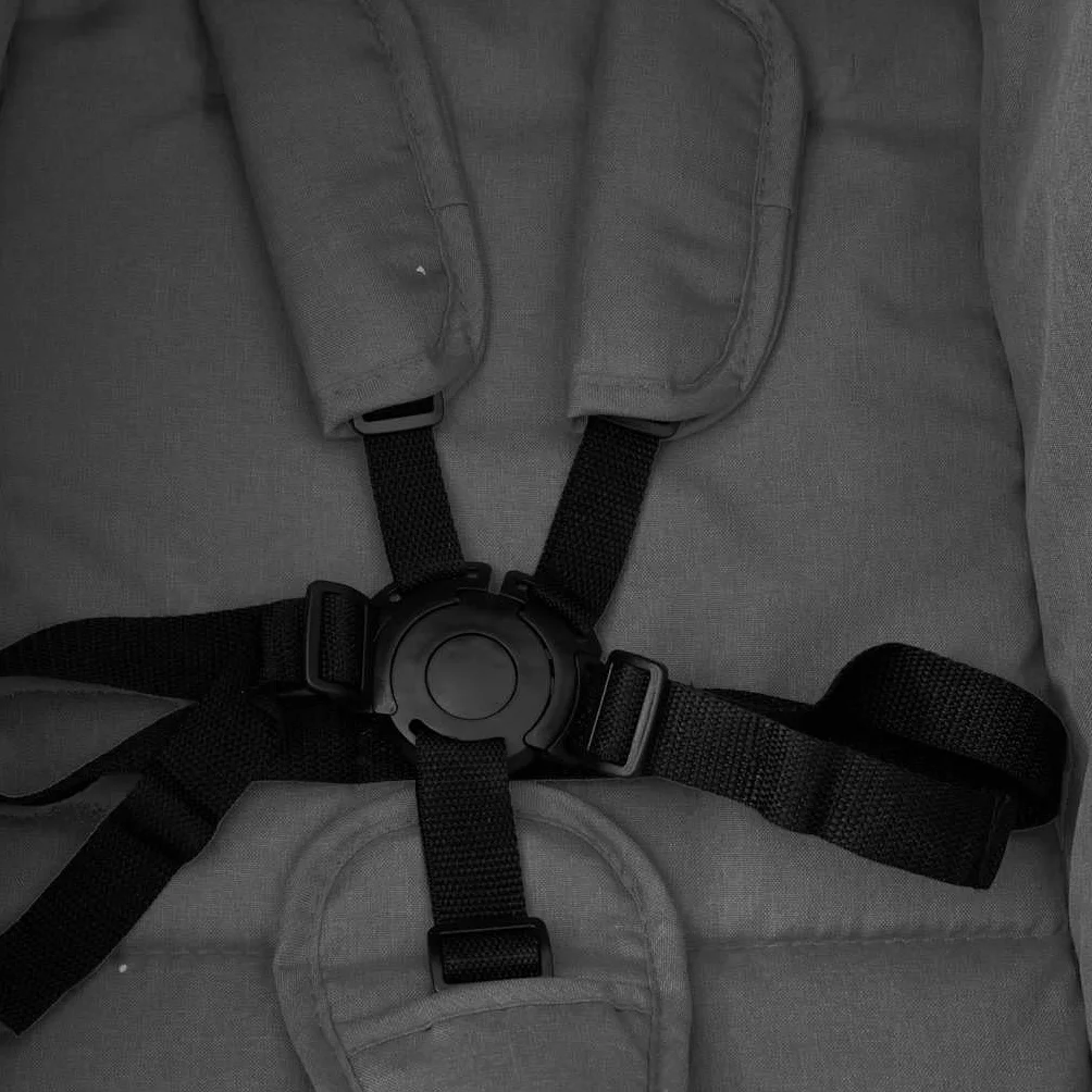 vidaXL Carrito para Gemelos Cochecito Sillita Gemelar Silla de Paseo Canasta Niños Reposapiés Ajustable Dosel Plegable de Acero Gris Oscuro y Negro