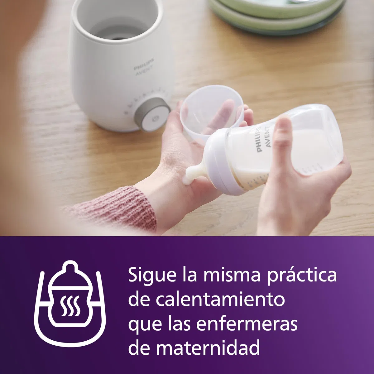 Philips Avent Premium Calientabiberones rápido- Control de temperatura inteligente, calienta uniformemente sin puntos calientes, sistema al baño maría de calidad hospitalaria, SCF358/00