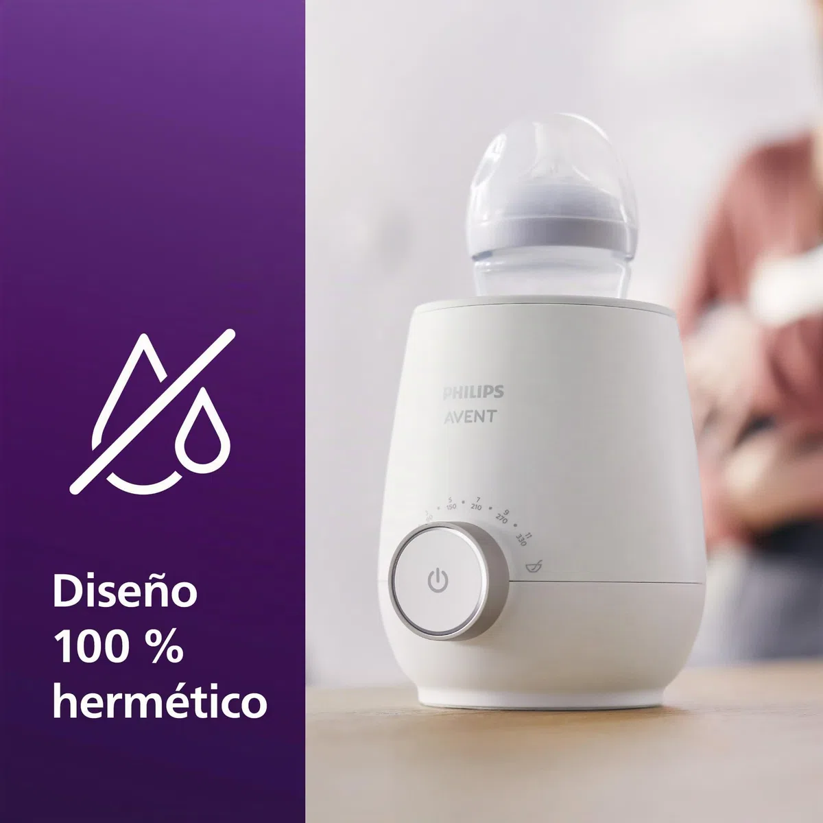 Philips Avent Premium Calientabiberones rápido- Control de temperatura inteligente, calienta uniformemente sin puntos calientes, sistema al baño maría de calidad hospitalaria, SCF358/00