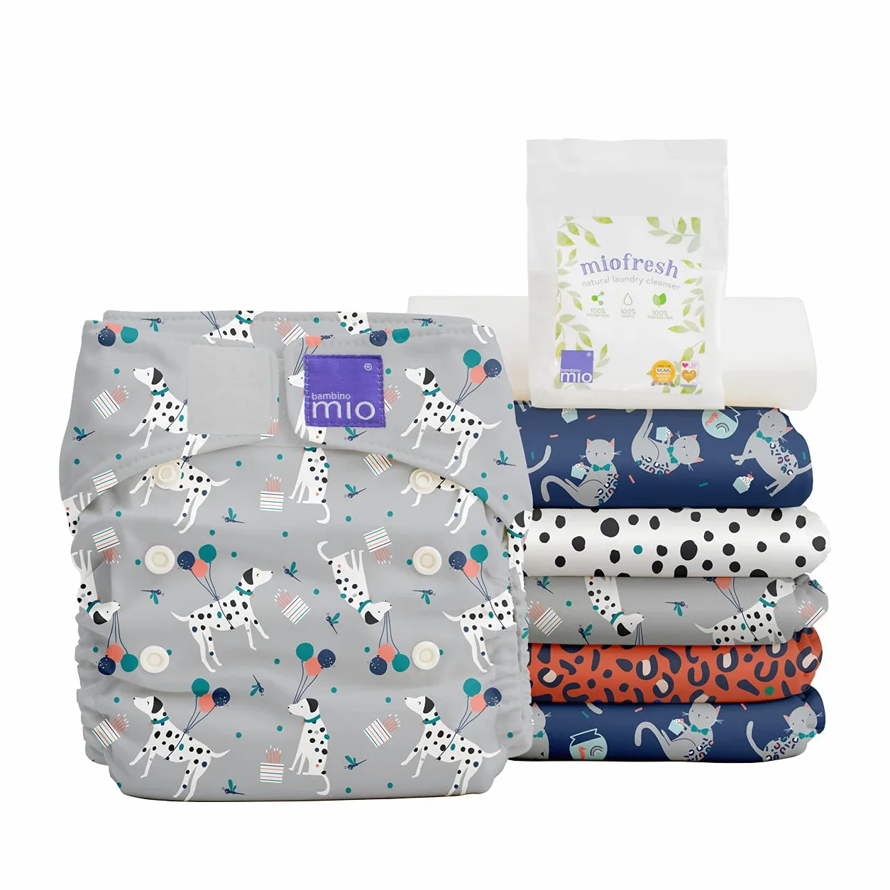 Bambino Mio NKSOX PET2 - Bambino Mio, miosolo set de pañales de tela, mascotas celebrando, unisex