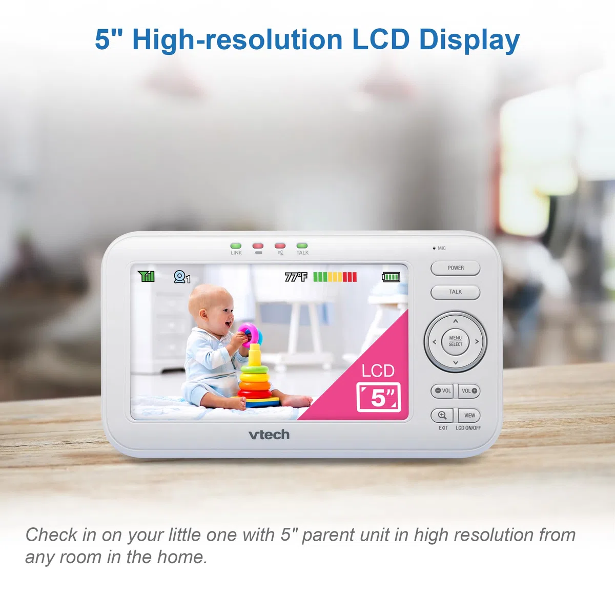 VTech BM5463 - Indoor- Lightshow Video Babyphone - Baby Monitor with Projection and Night Light 480p - ES Version,
