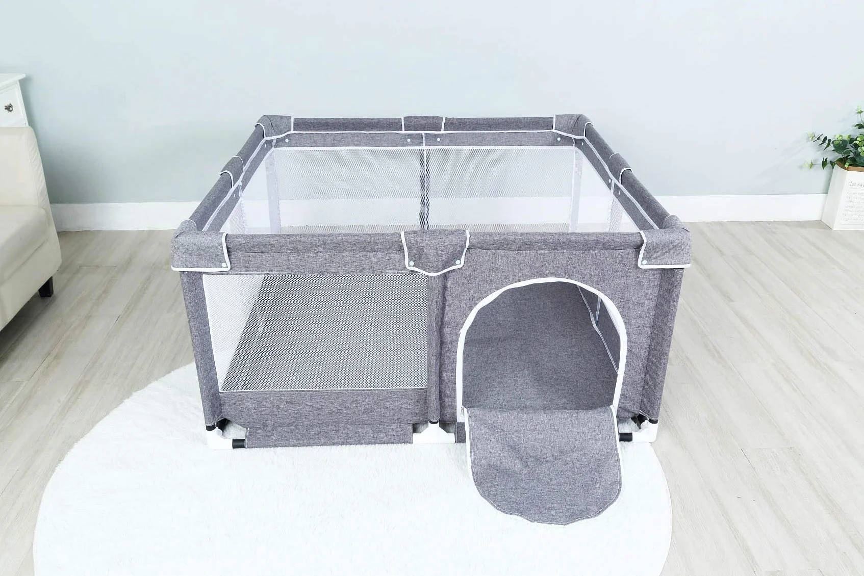 Star Ibaby Oxford XL - Parque de Bebés Ultraligero color Soft Grey