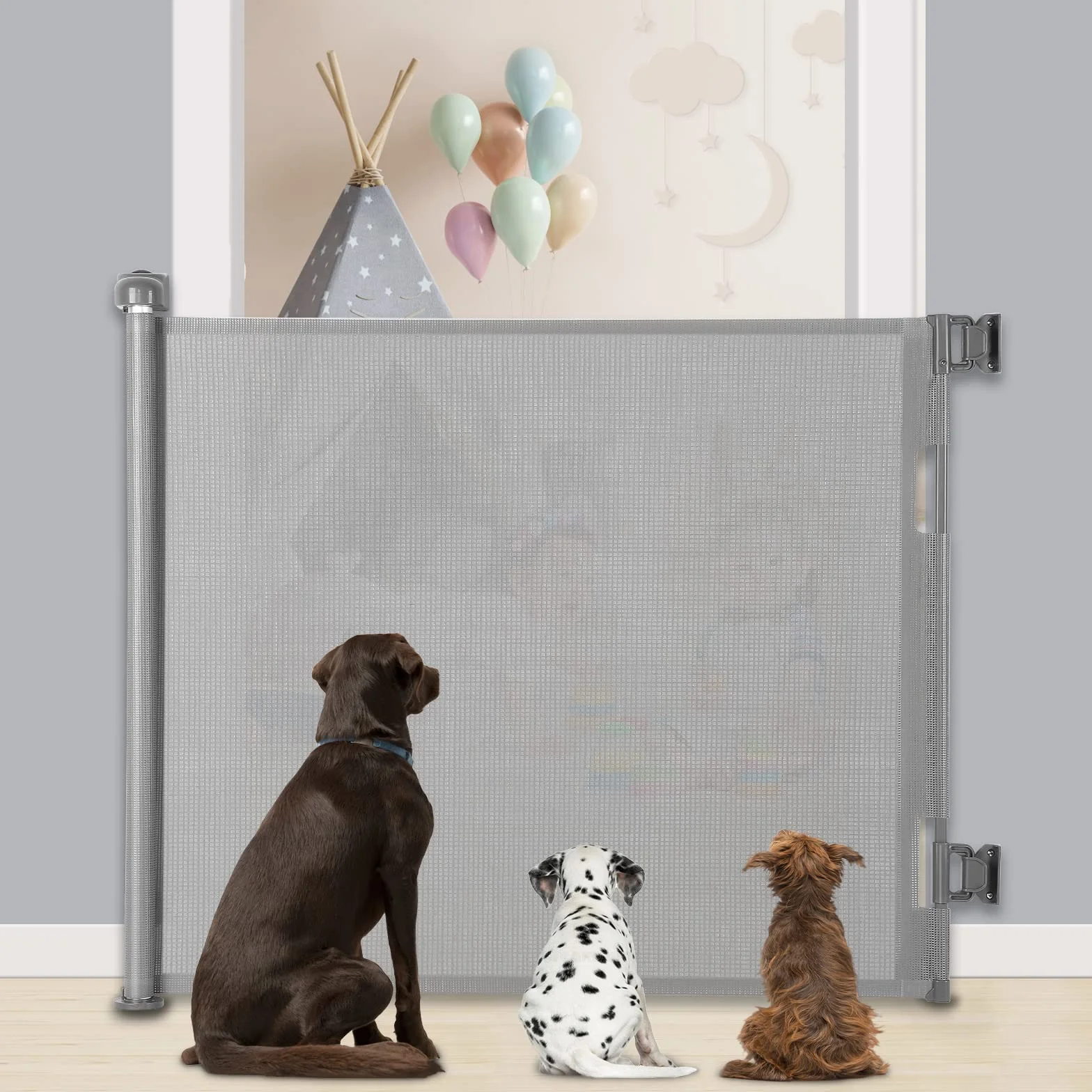 Puerta Seguridad Bebé Extensibles, 0-140 cm Barrera Seguridad Niños y Perros, Vallas de Seguridad para Niños Escaleras y Pasillos, Interiores y Exteriores (Gris)
