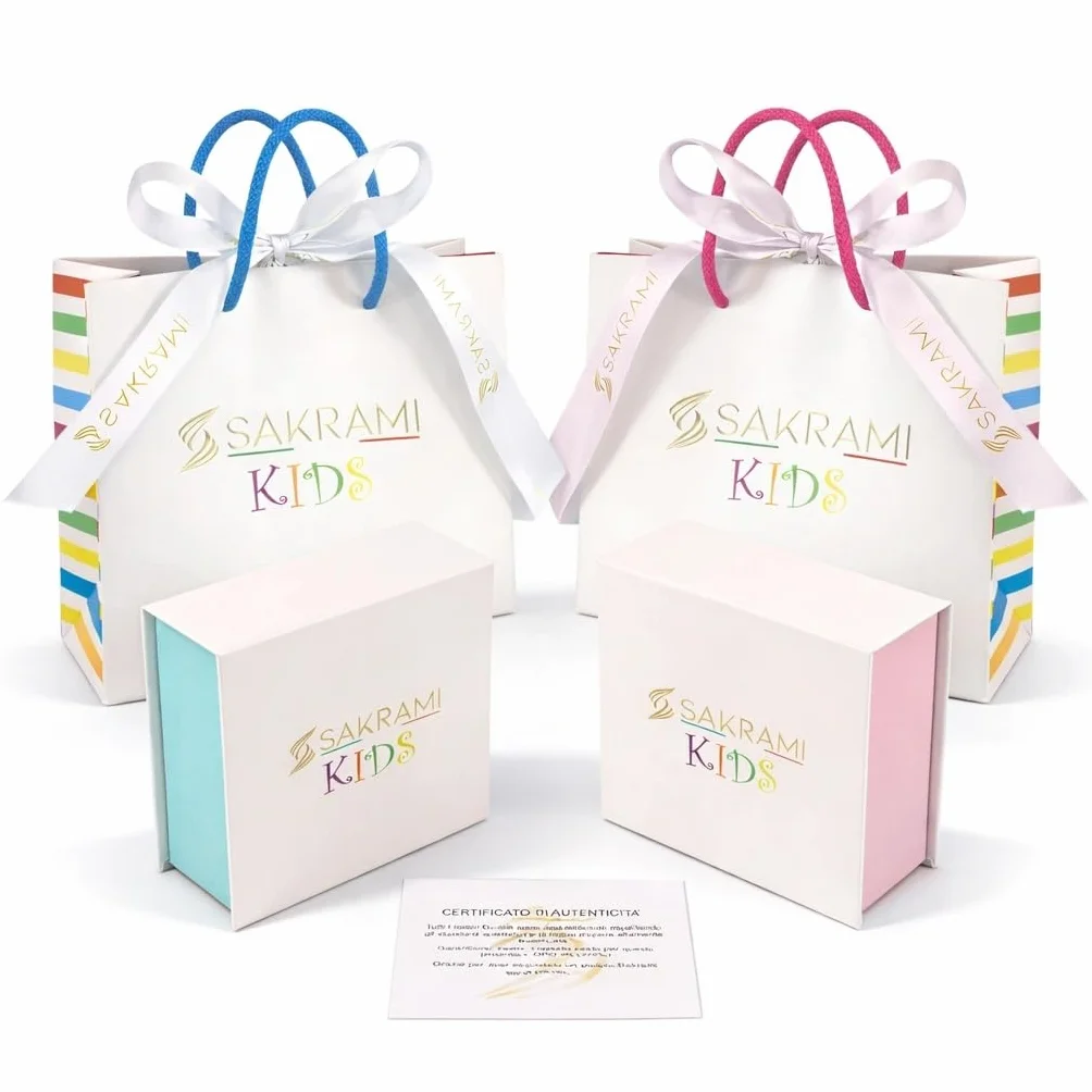 Sakrami Pulsera de plata 925 con placa para niños de color oro amarillo, rodiada o rosa + caja de regalo personalizada – Pulsera para nacimiento, comunión o bautizo