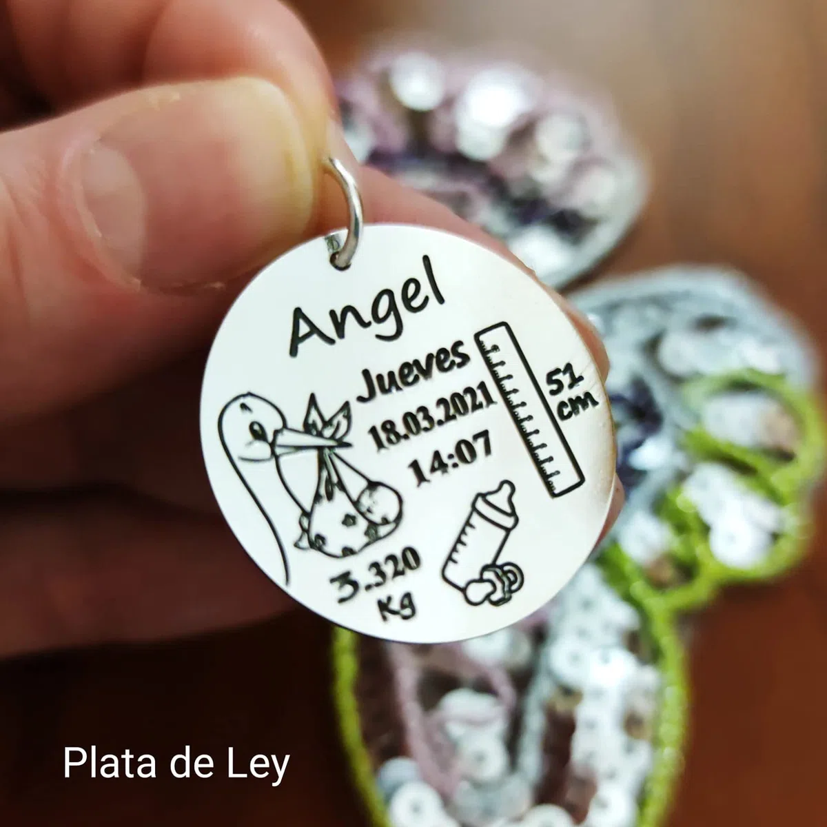 Colgante nacimiento de Plata de ley 925 personalizado