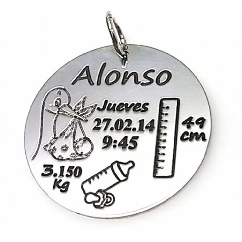 Colgante nacimiento de Plata de ley 925 personalizado