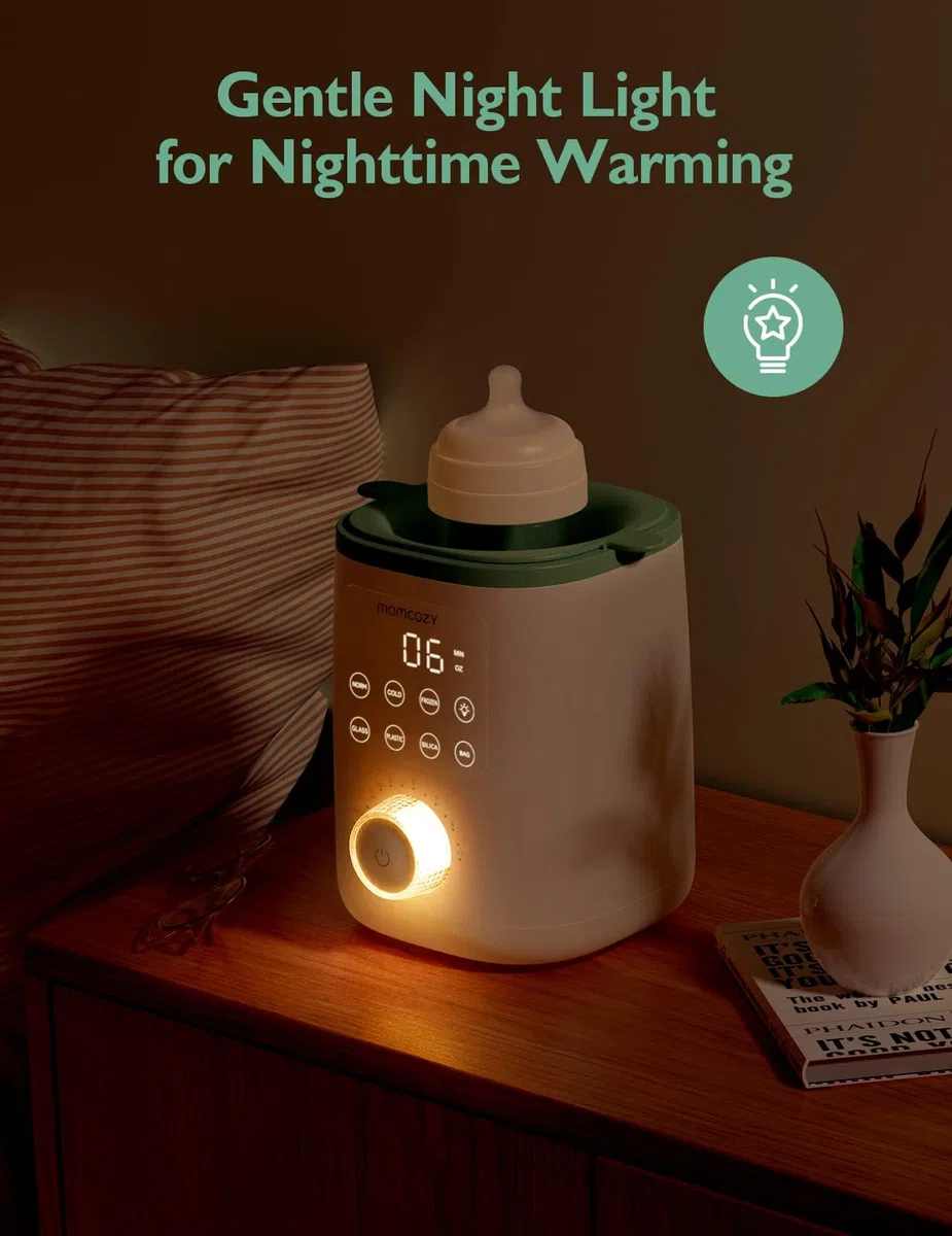 Momcozy Nutri - Calentador de biberones para bebé con control de temperatura preciso y luz nocturna