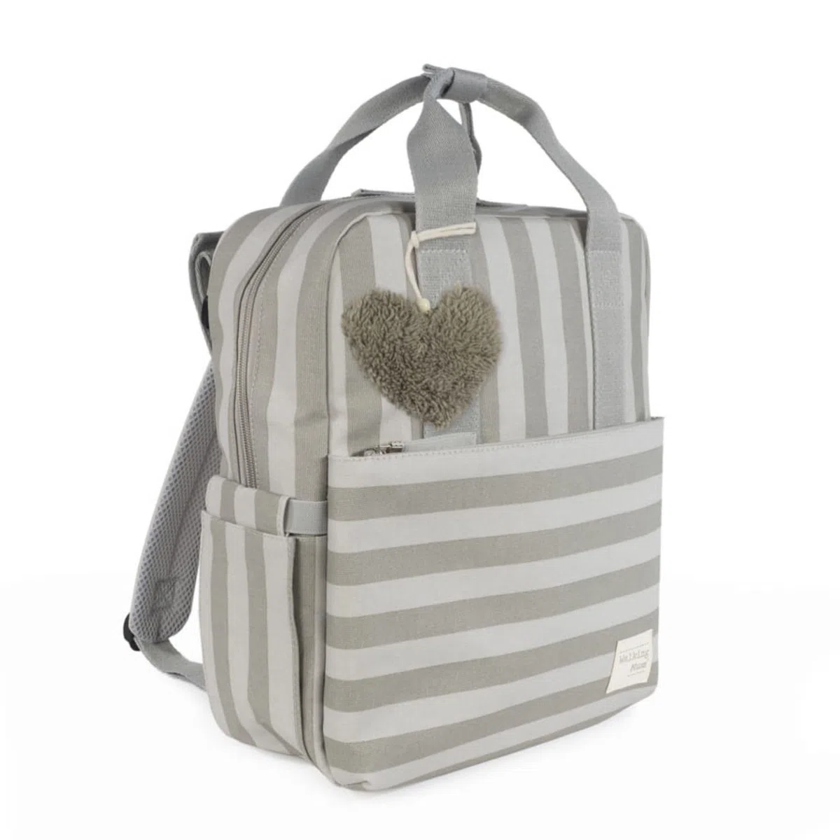 Walking Mum Sintra Bolso de Paseo Rayado y Mochila – Bolso Multifuncional para Bebé 2 en 1 - Verde