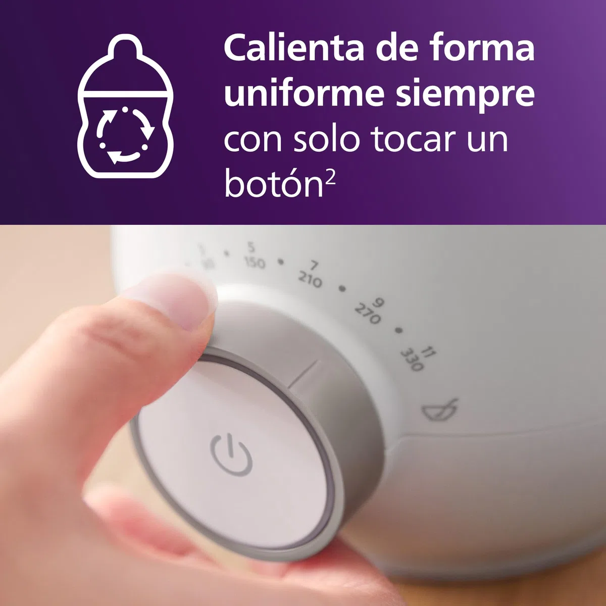 Philips Avent Premium Calientabiberones rápido- Control de temperatura inteligente, calienta uniformemente sin puntos calientes, sistema al baño maría de calidad hospitalaria, SCF358/00