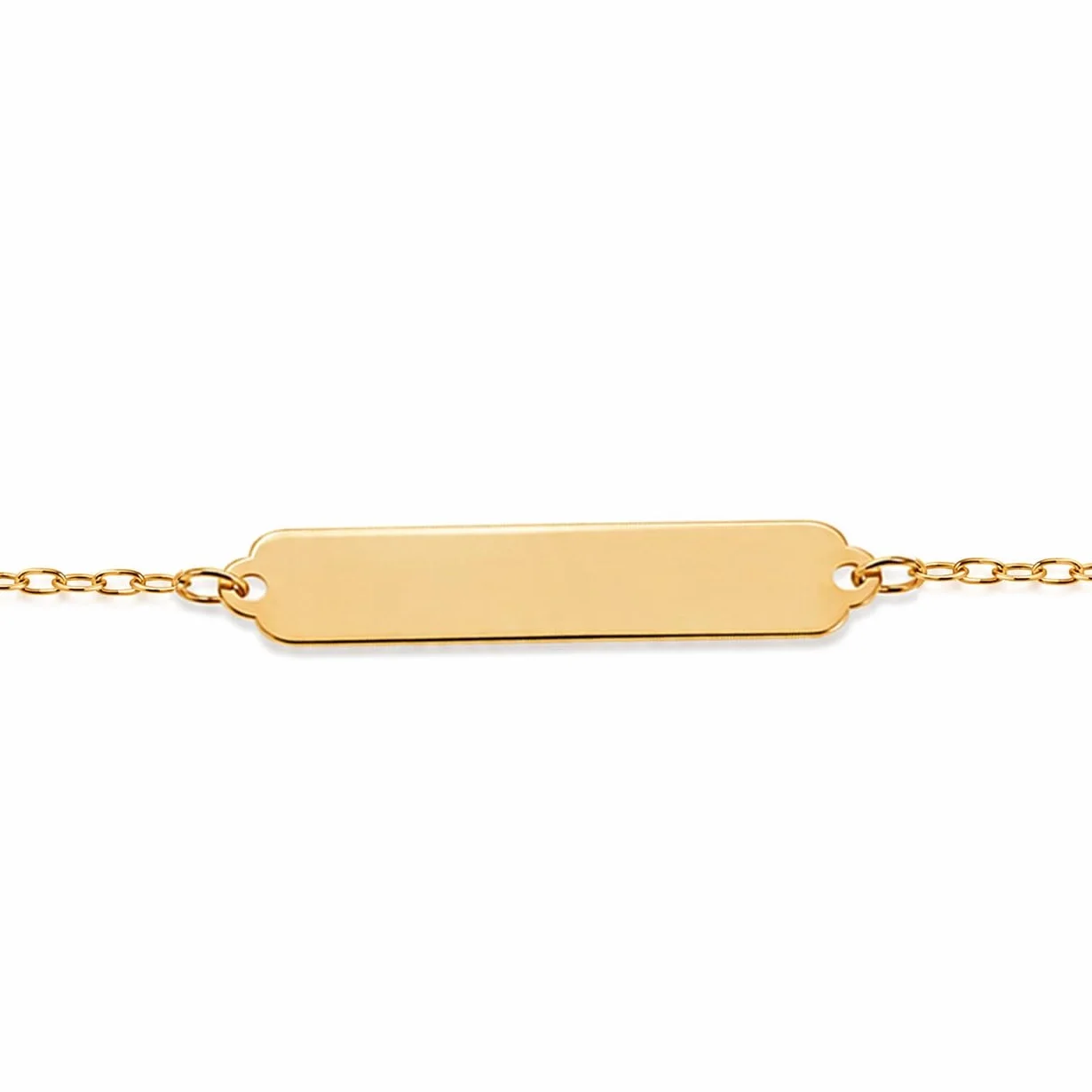 Sakrami Pulsera de plata 925 con placa para niños de color oro amarillo, rodiada o rosa + caja de regalo personalizada – Pulsera para nacimiento, comunión o bautizo