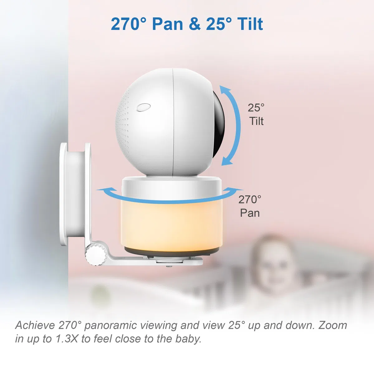VTech BM5463 - Indoor- Lightshow Video Babyphone - Baby Monitor with Projection and Night Light 480p - ES Version,