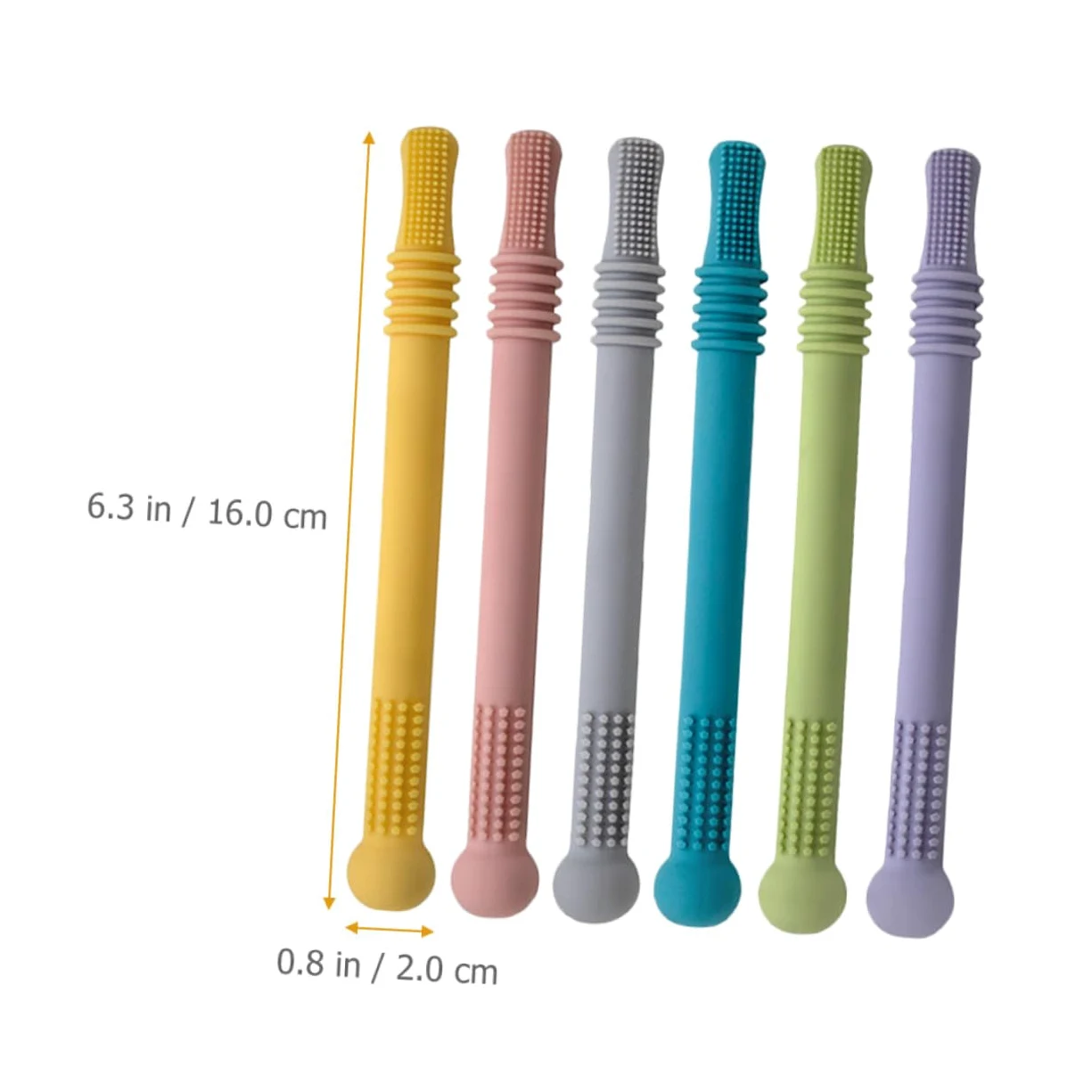 6piezas Palitos de Dentición para Bebés Tubos de Dentición de Pajitas Juguete Molar Adecuado para Recién Nacidos Disponibles Colores Rosa Amarillo Morado Verde Azul Gris