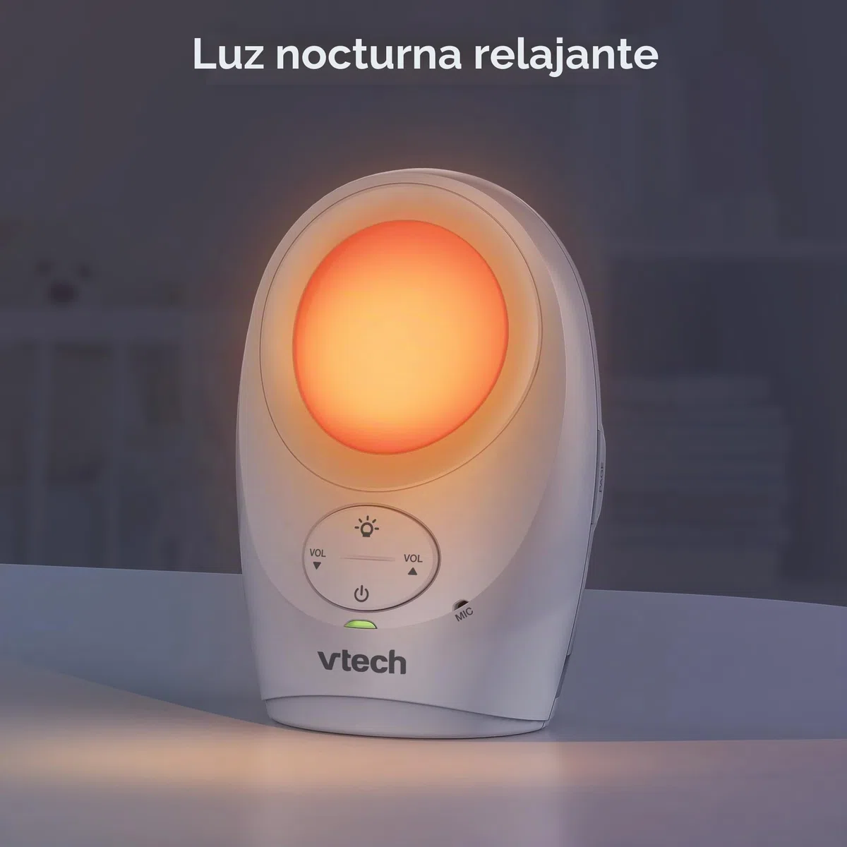 VTech DM1211 Monitor de Audio para bebé, Largo Alcance, Monitor de bebé con conversación bidireccional, Pantalla de Nivel de Ruido, Sensor de Temperatura, Sonidos relajantes, Clip para cinturón de