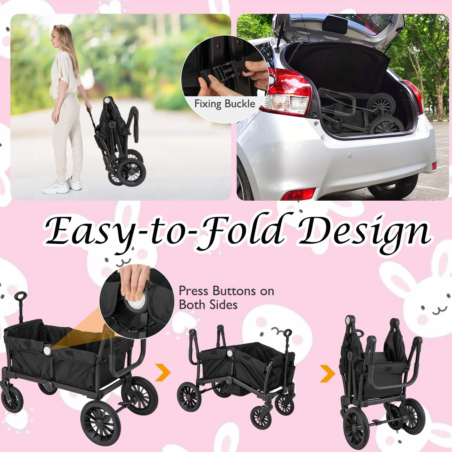 LIFEZEAL Carrito de Viaje para Niños de 6 Meses o Más, Plegable, Ajustable, Portátil, con Techo, Ruedas, Bolsa de Pañales, Máx. 50 kg