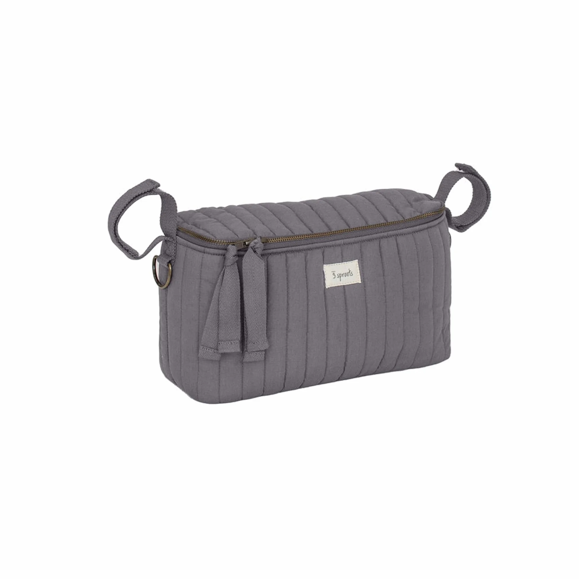3 Sprouts - Bolsa Carrito Bebe - Bolso Carrito Bebe - Bolso Carro Bebe con Portavasos, Organizador para Carro de Bebé, Ideal para Sillas de Paseo y Cochecitos - Gris