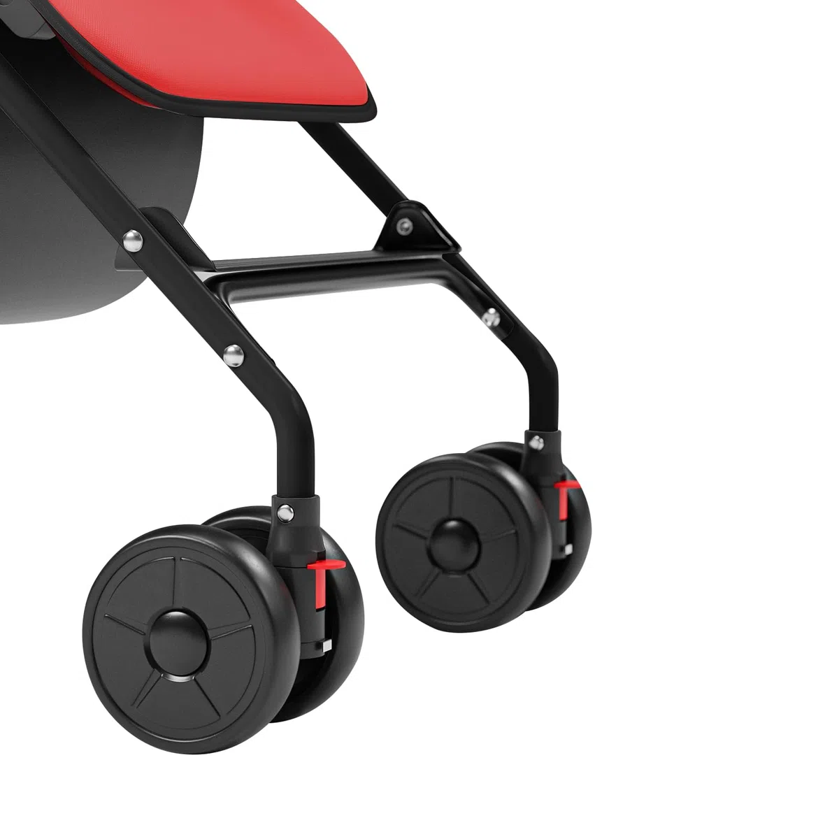 Cochecito de bebé ligero y compacto 0 meses a 4 años, 25 kg, plegable, respaldo reclinable, plegado automático en 1 paso, dosel - rojo