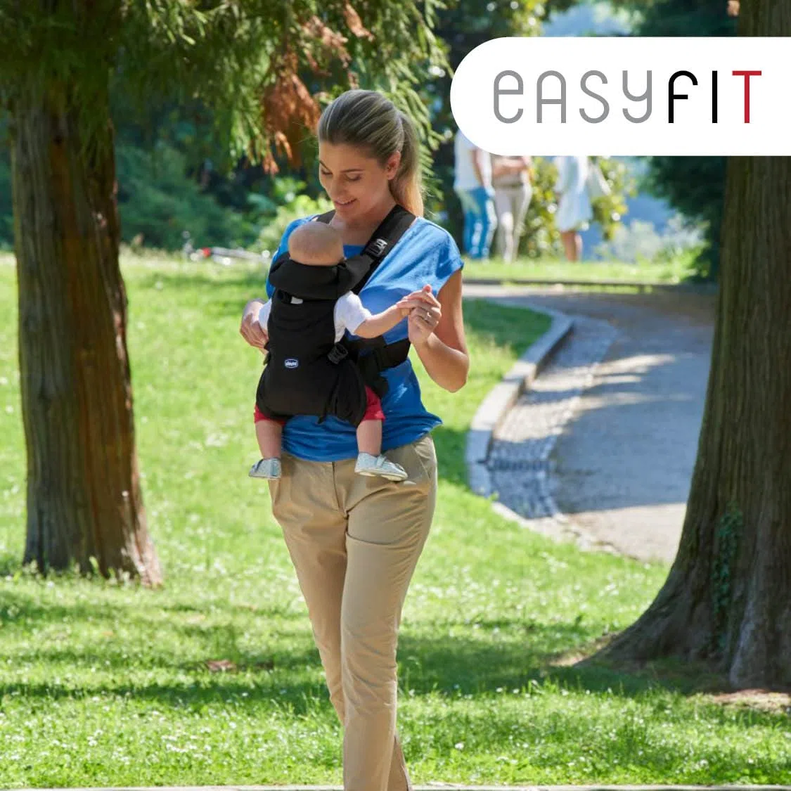 Chicco EasyFit Portabebés Ergonómico de 0 Meses a 9 kg, Mochila porteo Bebé Fácil de Usar para Llevar, Mirando hacia los Padres, Marsupio para infantes, con Sujeción para Cabeza y Cuello, Negro