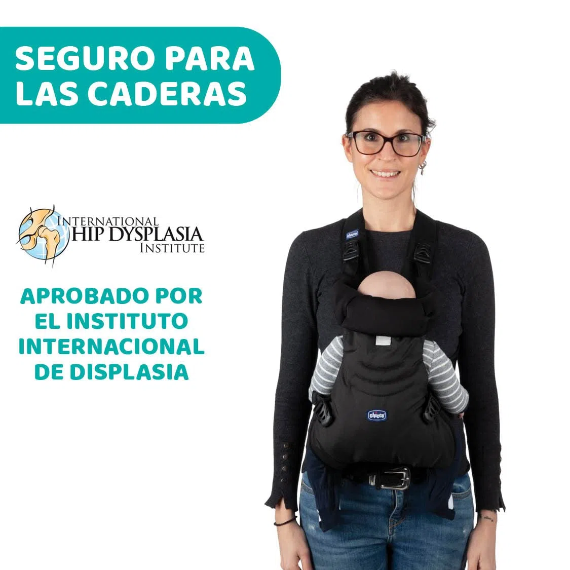Chicco EasyFit Portabebés Ergonómico de 0 Meses a 9 kg, Mochila porteo Bebé Fácil de Usar para Llevar, Mirando hacia los Padres, Marsupio para infantes, con Sujeción para Cabeza y Cuello, Negro