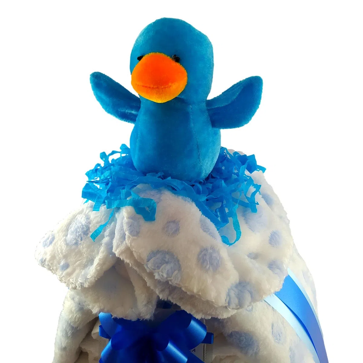 Tarta De Pañales Cigüeña Para Niño Con Manta, Chupete, Peluche y Pañales Dodot