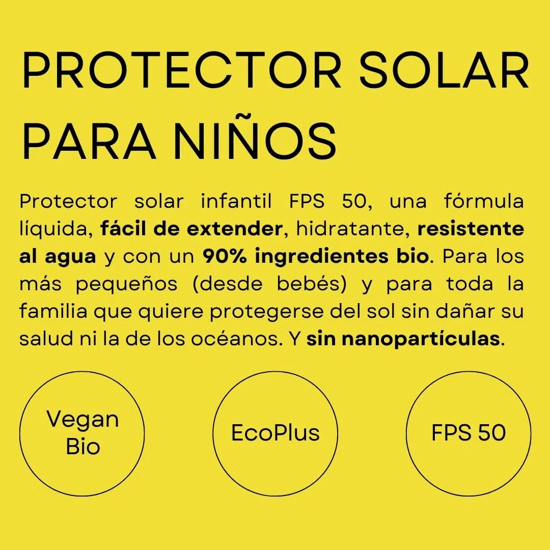 AMAPOLA BIO Protector Solar Infantil Mineral SPF 50-90% Bio - Crema sin Efecto Blanco - Fácil de Extender - Protección UVA y UVB - Orgánica Certificada para Bebés y Niños - 300 ml