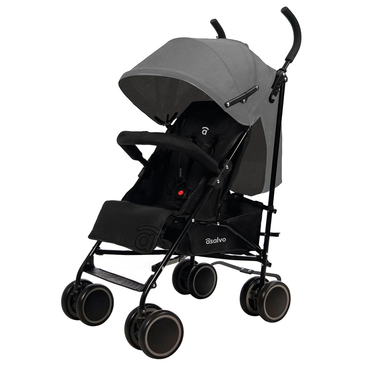 Asalvo TOKYO Silla de Paseo Ultraligera para bebé, Carrito de paseo con Respaldo Reclinable, Cochecito urbano, Arnés 5 Puntos, SPF50+, Capota con Ventana, Manejable, Máxima Seguridad, Hasta 16kg, Gris