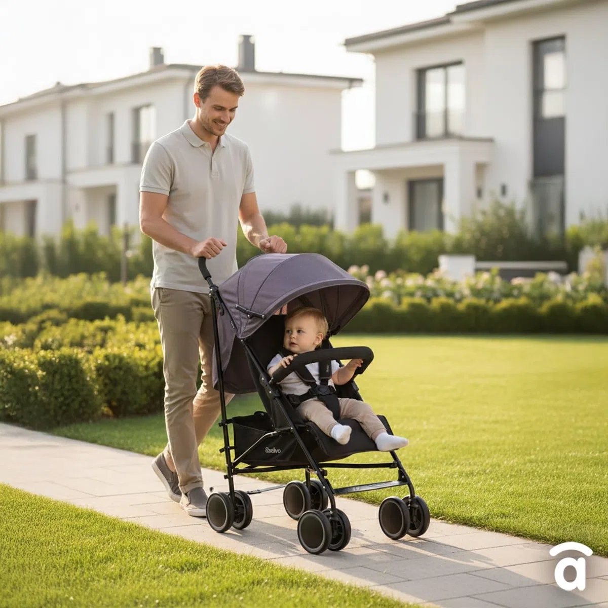 Asalvo TOKYO Silla de Paseo Ultraligera para bebé, Carrito de paseo con Respaldo Reclinable, Cochecito urbano, Arnés 5 Puntos, SPF50+, Capota con Ventana, Manejable, Máxima Seguridad, Hasta 16kg, Gris