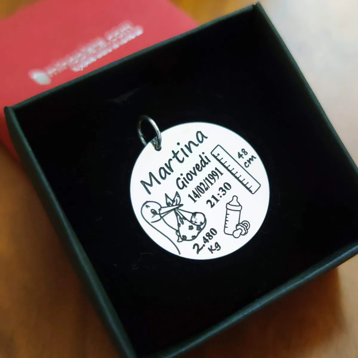 Colgante nacimiento de Plata de ley 925 personalizado