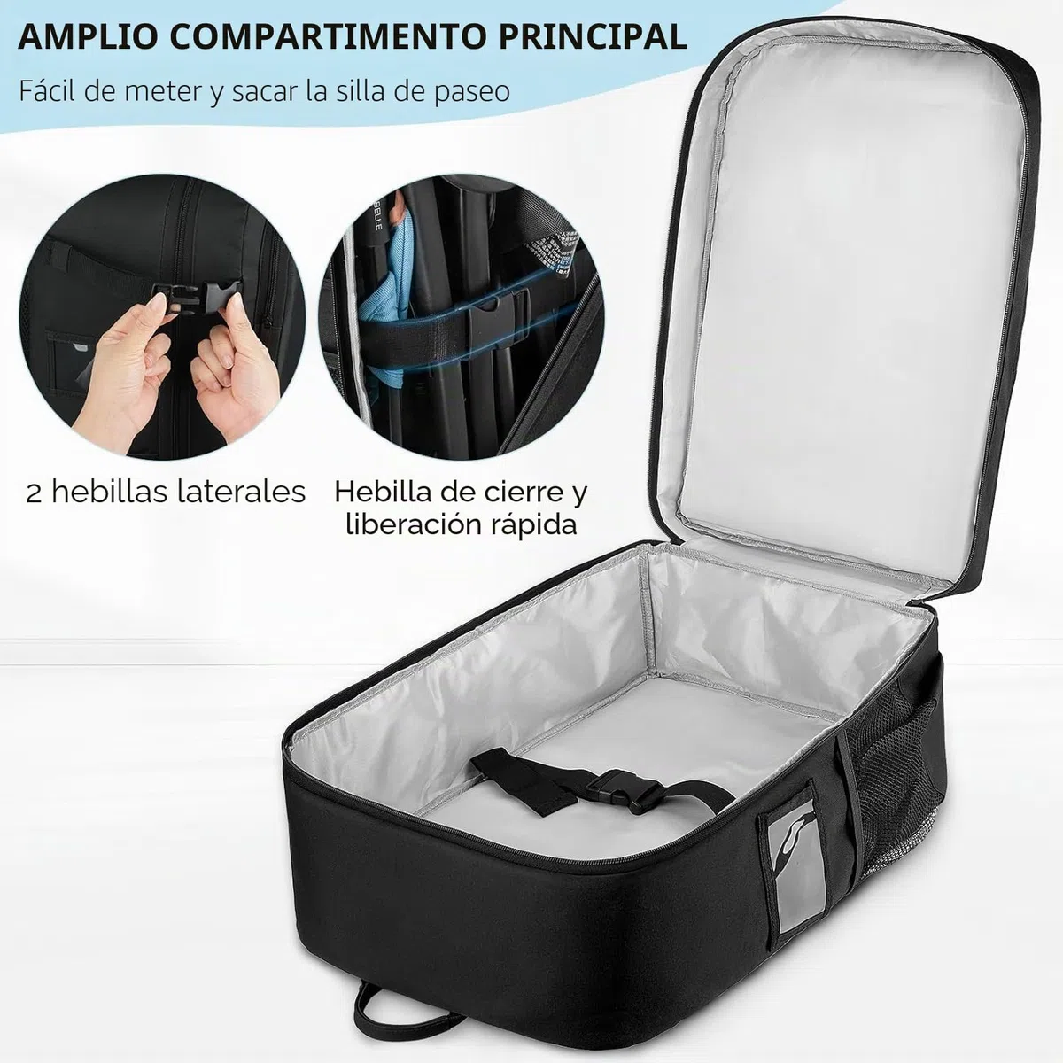 Bolsa de viaje para cochecito, mochila de gran capacidad compatible con pockit GB Pockit Air All-Terrain/Cybex Libelle