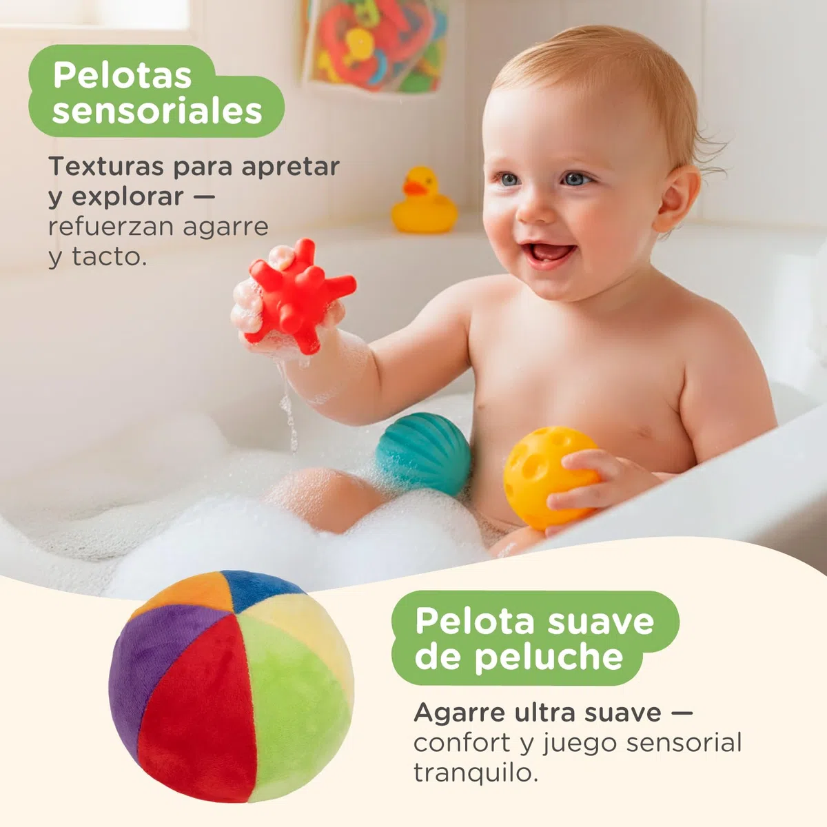 Nene Toys Juguetes Montessori Bebé 0–6 Meses – Caja Sensorial 7-en-1 con Libro Blanco y Negro, Caja Pañuelos, Tambor Madera Giratorio, Pelotas Sensoriales, Mordedor y Sonajero – Regalo Recién Nacido