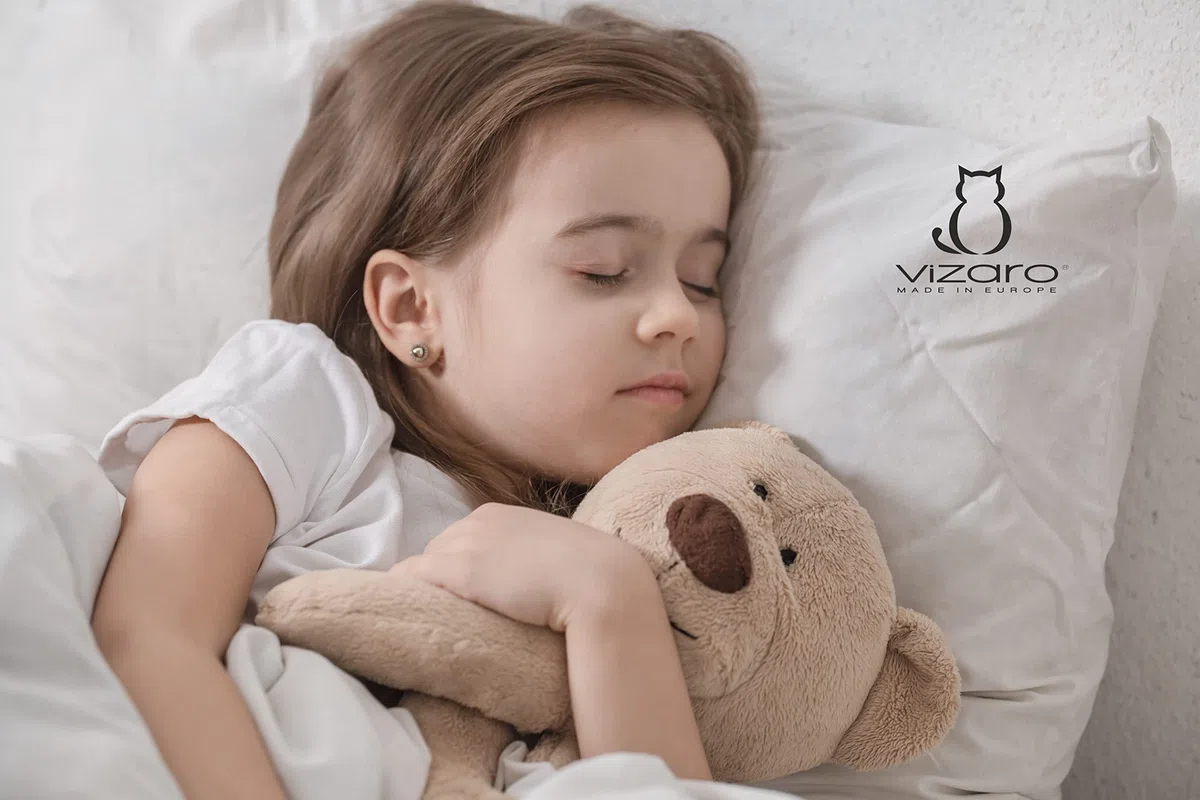 Vizaro - Relleno Nórdico Osito - Med. 100x135cm - 2 Piezas: Edredón 300g y Almohada (9,5 TOG) Maxi Cuna 70x140cm - 100% Algodón - Invierno - Antialérgico, Antiácaros, Antimoho