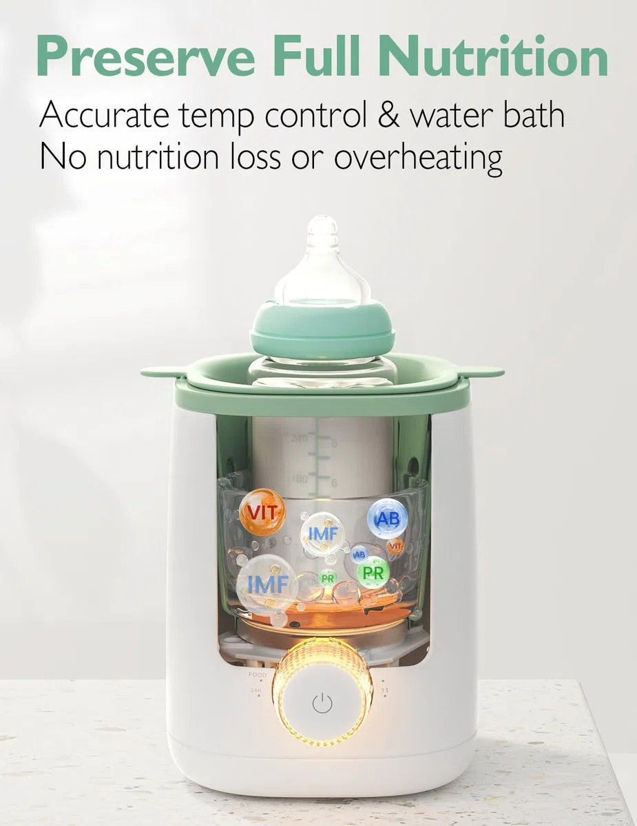 Momcozy Nutri - Calentador de biberones para bebé con control de temperatura preciso y luz nocturna