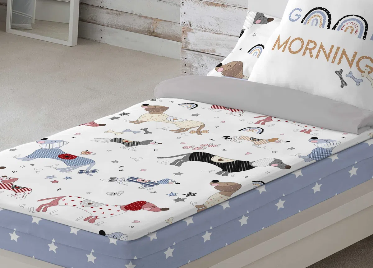 COOL KIDS Saco nórdico sin Relleno Doggy Patch Cama 90