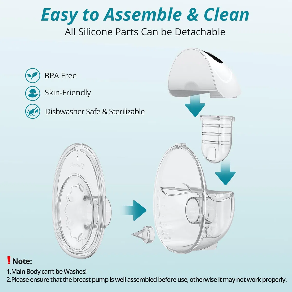 2 Piezas Sacaleches Eléctrico Manos Libres Extractor de Leche Portátil Silenciosa con 4 Modos y 12 Niveles Con Brida de 21/24/27 mm para la Oficina, los Desplazamientos y los Viajes (Blanca)