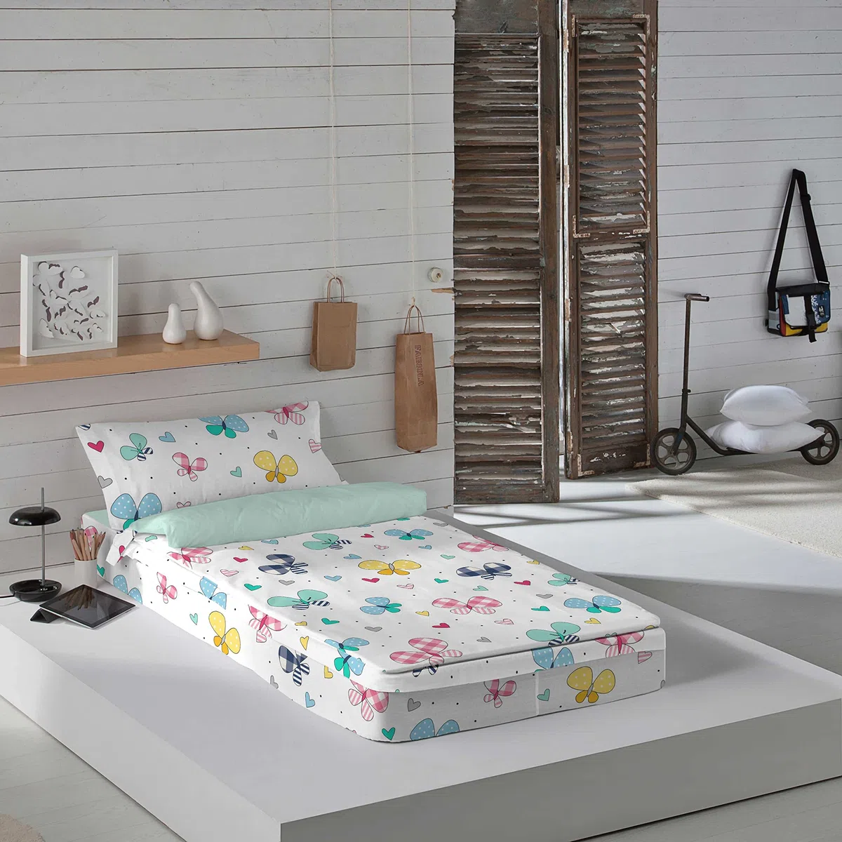 COOL KIDS Saco nórdico sin Relleno Vichy Butterly Cama 90