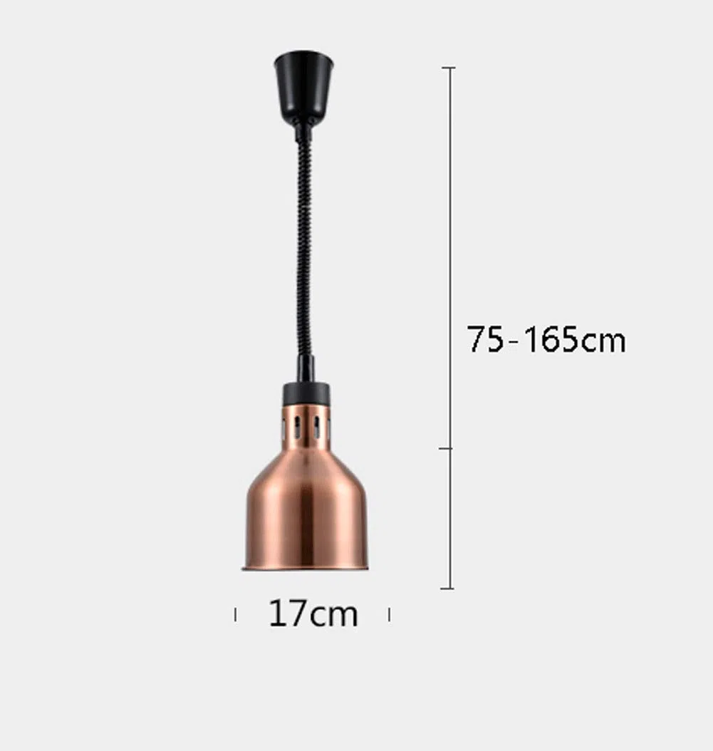 Lámpara para calentar alimentos, Lámpara de calor retráctil para alimentos con bombilla calefactora de 250W para Buffet, equipo de restaurante, 170 mm-220 V, paquete de 2