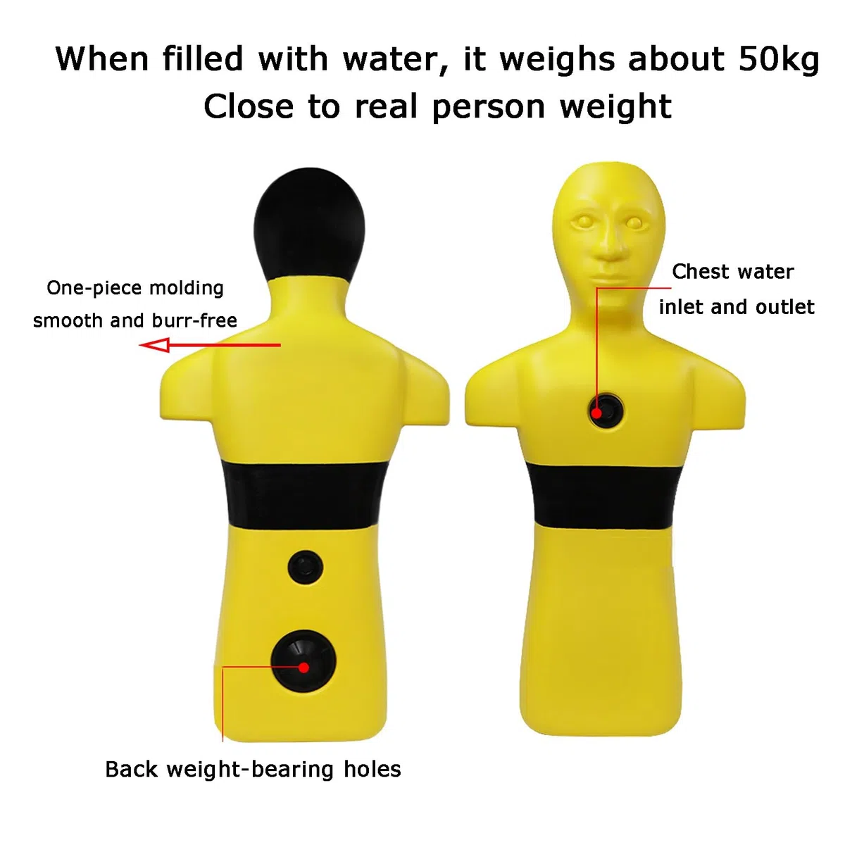 Chupete de entrenamiento de rescate acuático, rellenable con contrapeso, para ejercicios de incendio y seguridad en la piscina