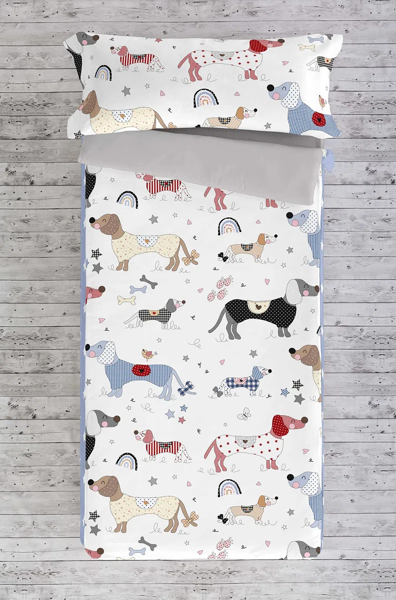 COOL KIDS Saco nórdico sin Relleno Doggy Patch Cama 90