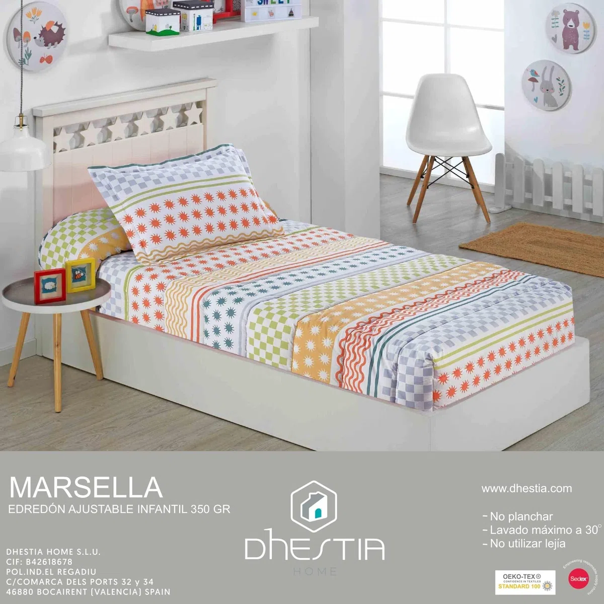 DHESTIA HOME Edredón Ajustable Relleno de 350 gr Modelo Marsella Cama 90 y Cama 105 Color Único Talla Cama 90