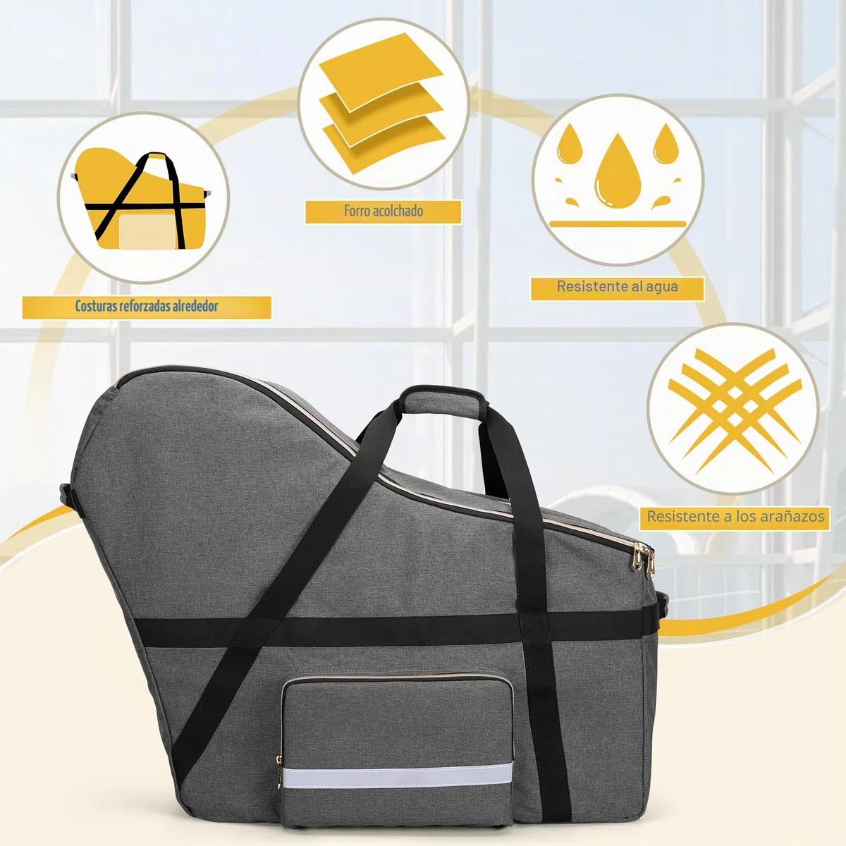 Teamoy Bolsa de Viaje para Asiento de Automóvil Infantil Compatible con Todos Los Asientos y Bases de Automóvil Nuna Pipa, Fundas de Asiento de Automóvil para Viajes en Avión, Gris